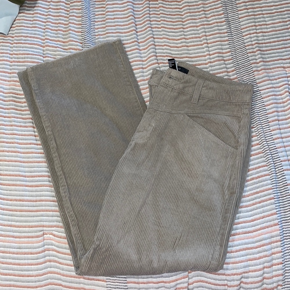 Raw hem corduroy pants
